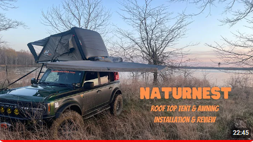 NaturNest Clamshell Roof Top Tent RTT & Awning Installation & Review ...