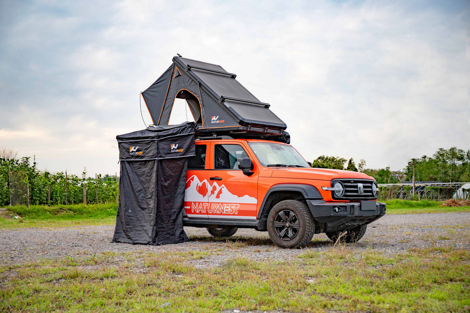 Naturnest Polaris rooftop tent+Naturnest shower room